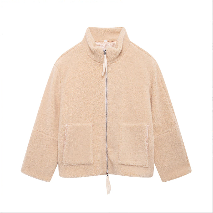 Fashion Loose Anti-cashmere Personality Casual Zip Coat CJD