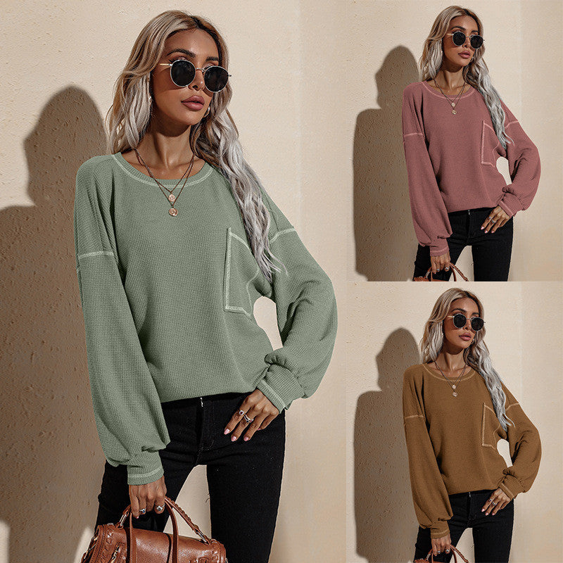 Women's Long-sleeved T-shirt Loose Long-sleeved Sweater