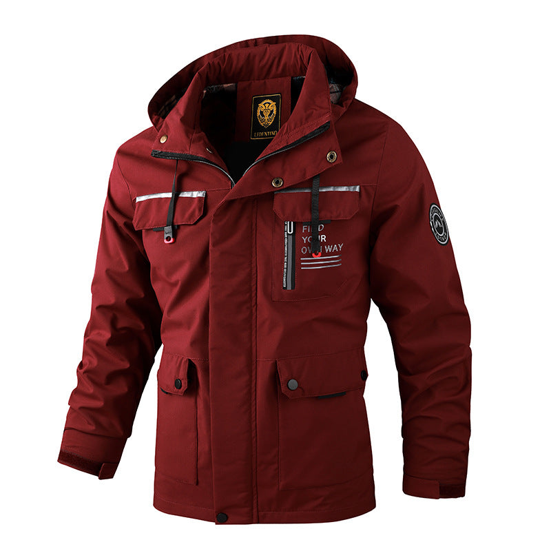 Men's Plus Size Hooded Jacket for Autumn & Winter Pi-Mart
