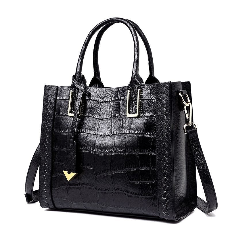 Pattern Woven Leather Tote Handbag for Women LadyShow.Store
