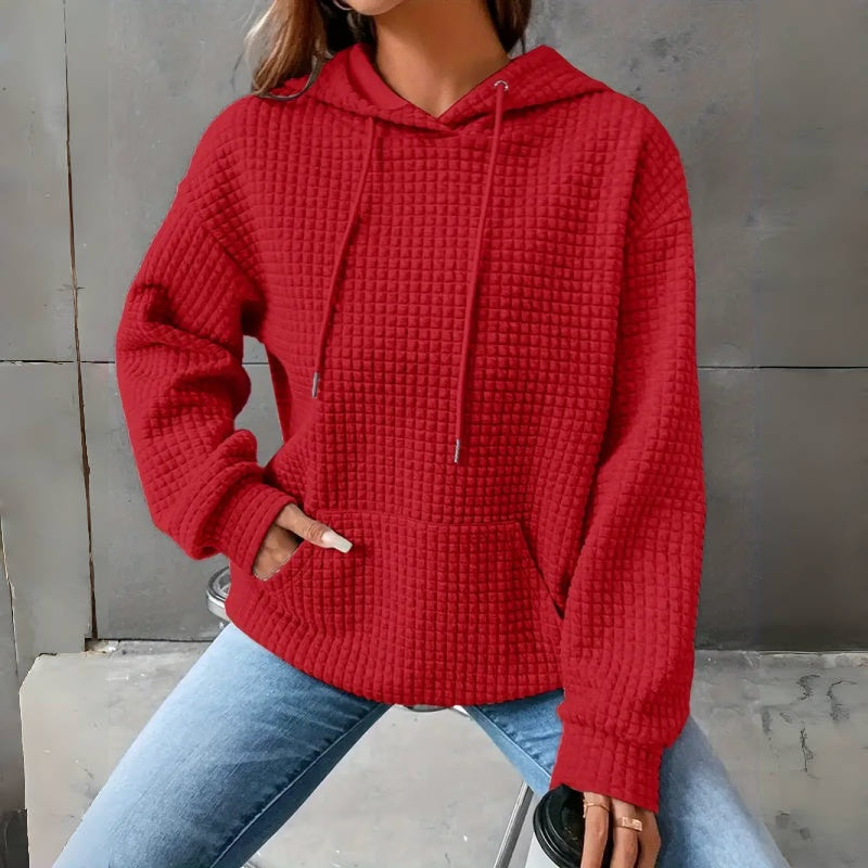 Women's Loose Fitting Hooded Long Sleeved Sweatshirt NorixaFashion.com