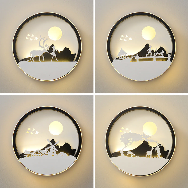 Wall Lamp Bedroom Modern Minimalist Creative Background PearlNestDecor.com