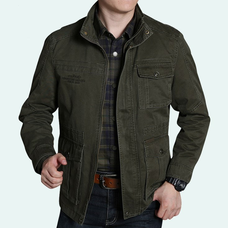 JEEP Men's Spring Cotton Jacket - Long Loose Fit Pi-Mart