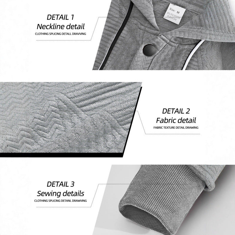 Pullover Solid Color Casual Sports Loose Long Sleeve Hooded Sweater Men LadyShow.Store