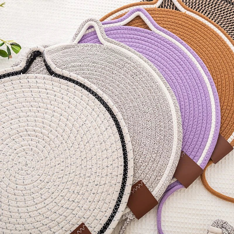 Braided Cotton Rope Cat Claw Mat Self Hi Ball One Piece Sleeping Mat Washable Anti Sticky Scratching Artifact Cat Scratching Mat Pet Products Pets Fashion