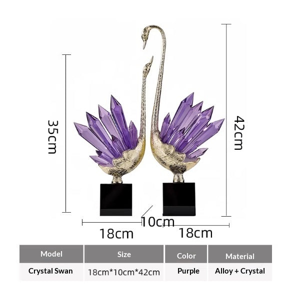 Affordable Luxury Crystal Swan High-End Home Decor For Foyer PearlNestDecor.com
