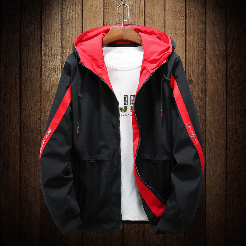 Men's Color Block Hooded Jacket Pi-Mart