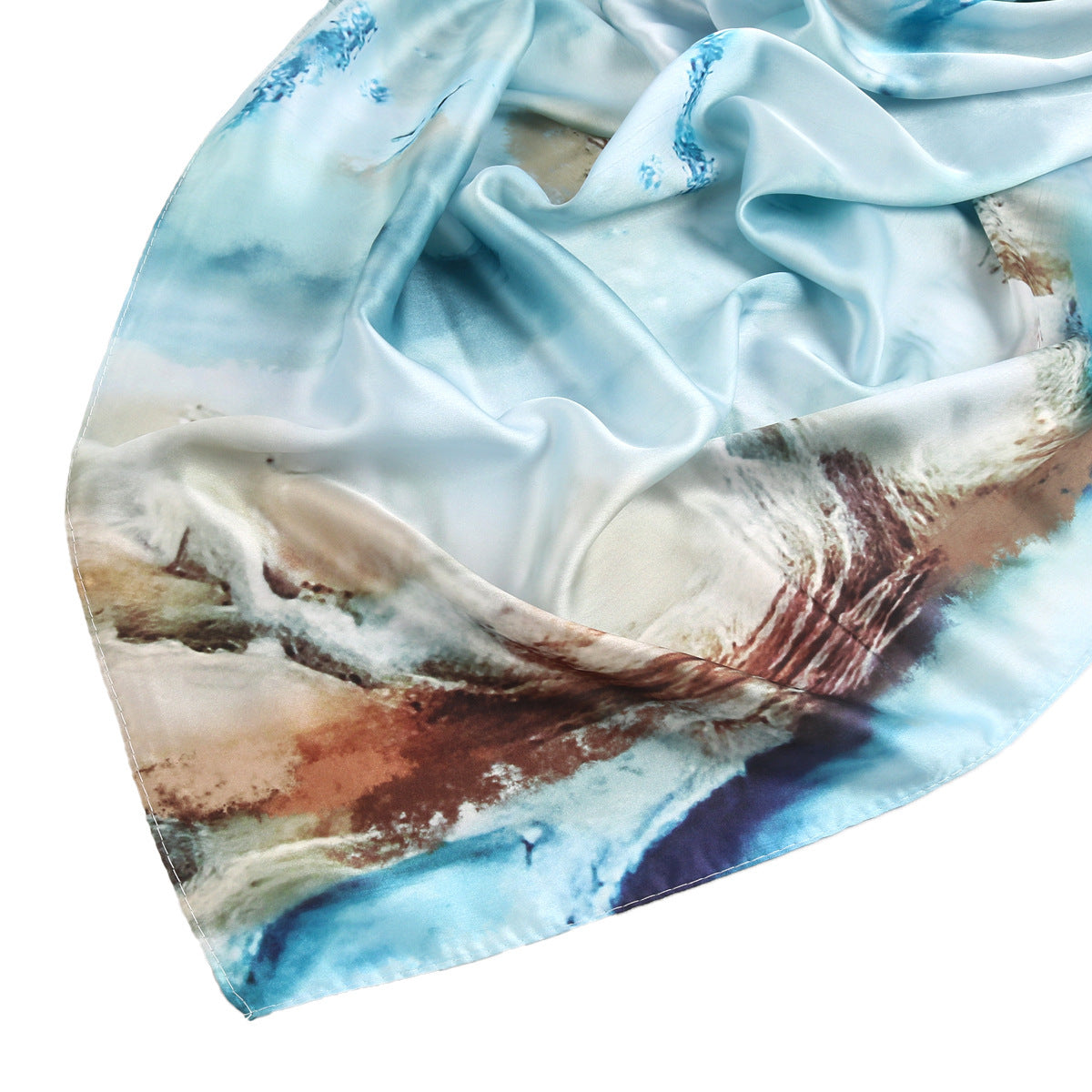 Printed Scarf Silk Ethnic Shawls Premium Marble LadyShow.Store
