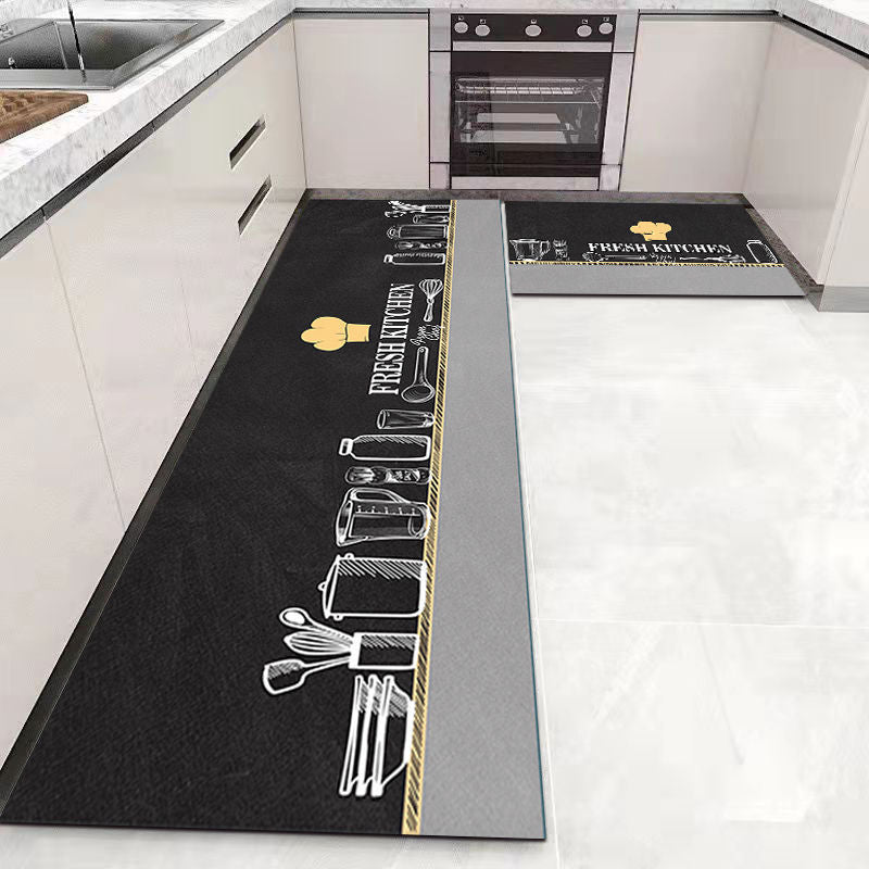 Kitchen Floor Mat Absorbent Oil Absorption Carpet Bedside Rug Non-slip Mat