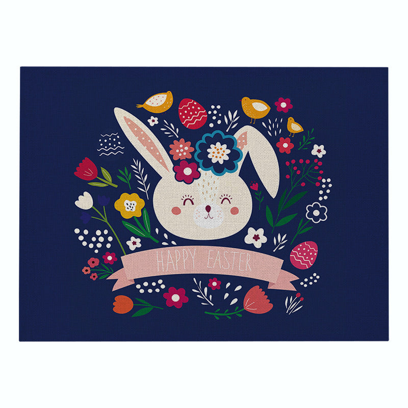 Home Cartoon Rabbit Kitchen Insulation Coaster Anti-scalding Cotton And Linen Western Placemat PearlNestDecor.com