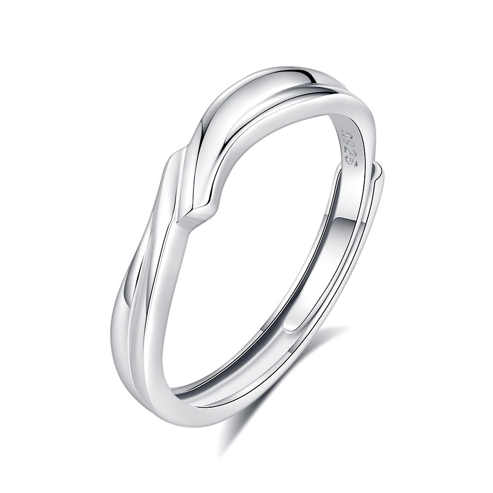 S925 Silver Adjustable Ring For Couples LadyShow.Store