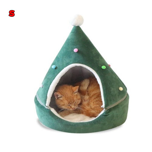 Christmas Tree Pet Bed Winter Warm Pet Nest Cat House Dog pet supplies Pets Fashion