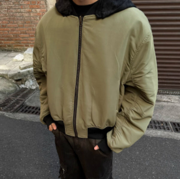 Men's Detachable Hooded Double-sided Leather Jacket LadyShow.Store