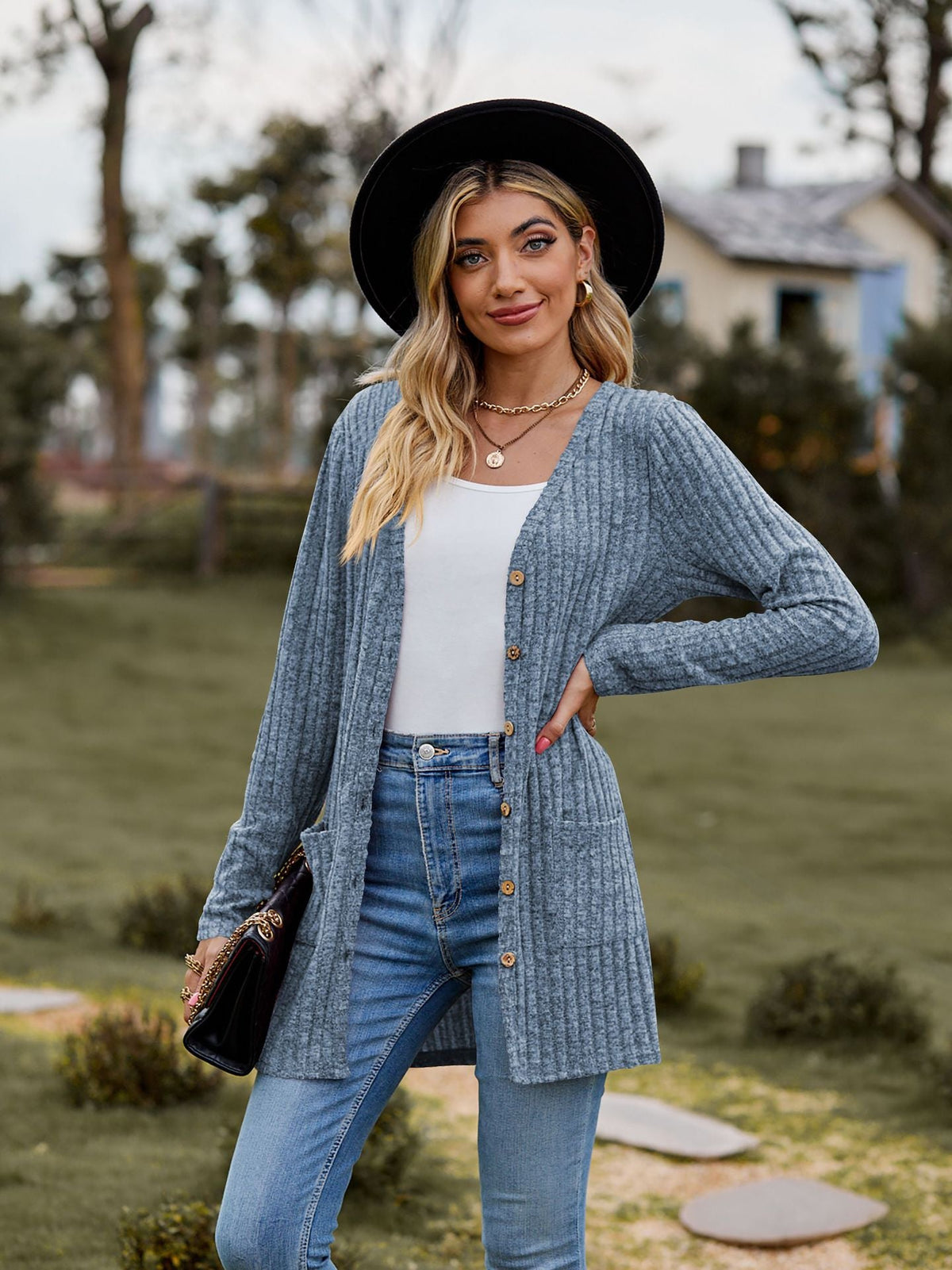 Fall Women's Clothing Sunken Stripe Solid Color Long Sleeve Women's Sweater NorixaFashion.com