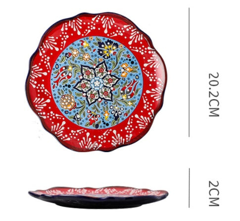 Underglaze Ceramic Tableware Bohemian Household Dishes LadyShow.Store