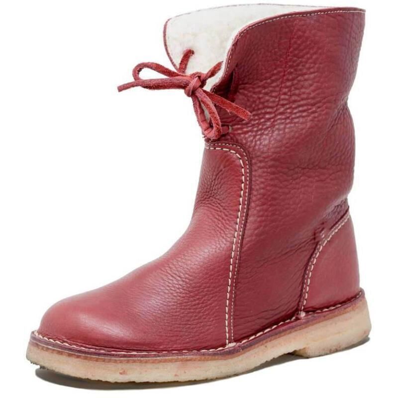 Large Size Women's Casual Lace-up Fleece Warm Martin Boots LadyShow.Store