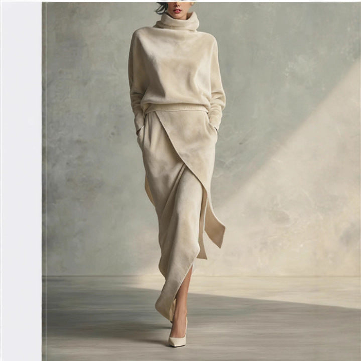 Elegant Suede Dress Women NorixaFashion.com