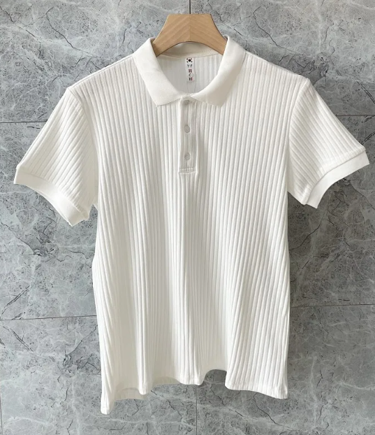 Men's Summer T-shirt Thin Lapel Short Sleeve Pi-Mart