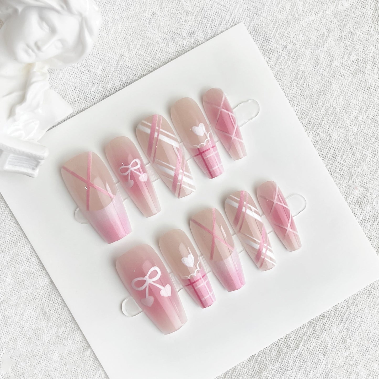 Dopamine Sweet Cool Butterfly Dark French Fake Nail Tip LadyShow.Store