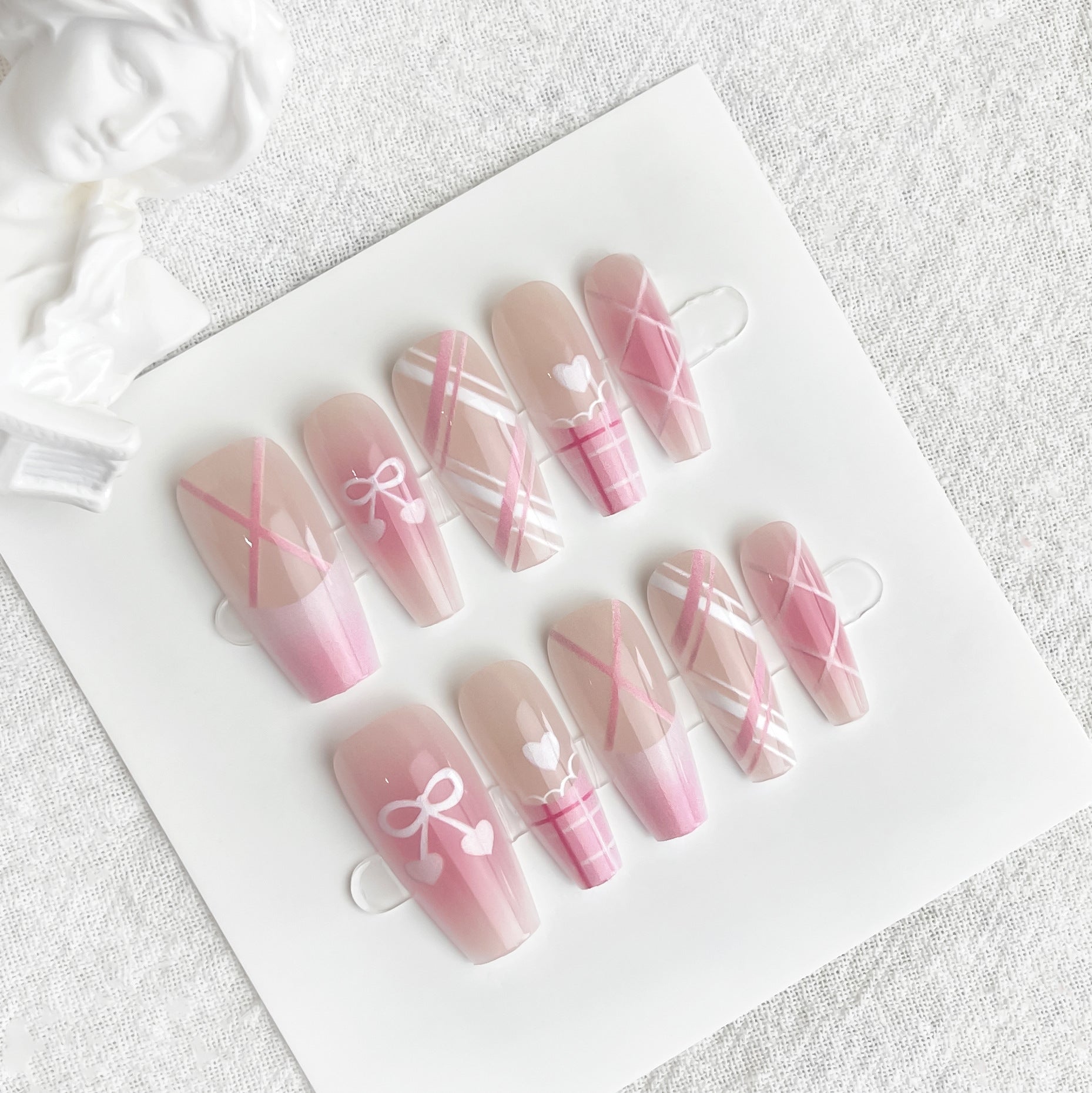 Dopamine Sweet Cool Butterfly Dark French Fake Nail Tip LadyShow.Store