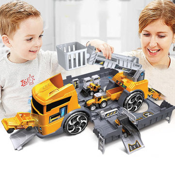 Children's Simulation Diecast Engineering Vehicle Model Set Deformation Storage Parking Lot Educational Toys LuxuryLifeWay Online Store