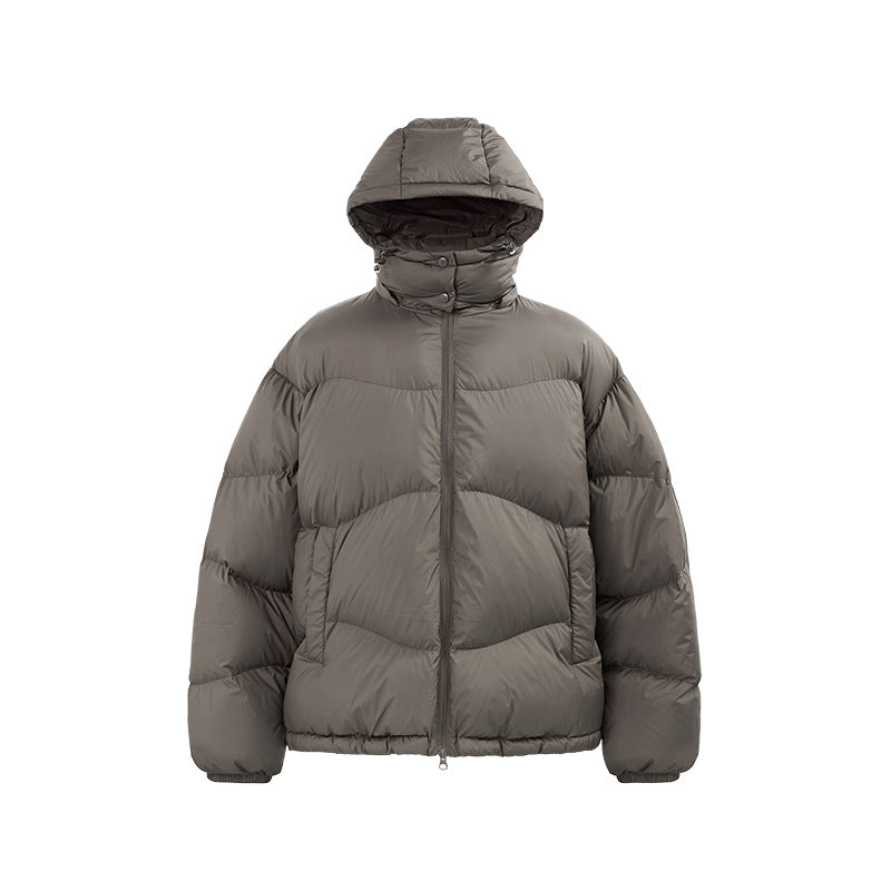 Thin And Portable Puff Down Jacket Solid Color Hooded Pi-Mart