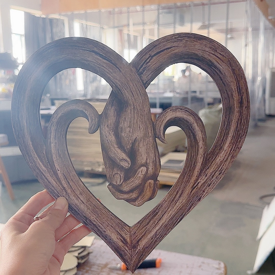Hand-in-hand Heart Wall Decor Decorative Art Piece  Gift Item  Craft Ornament  Wooden Hanging Decoration PearlNestDecor.com
