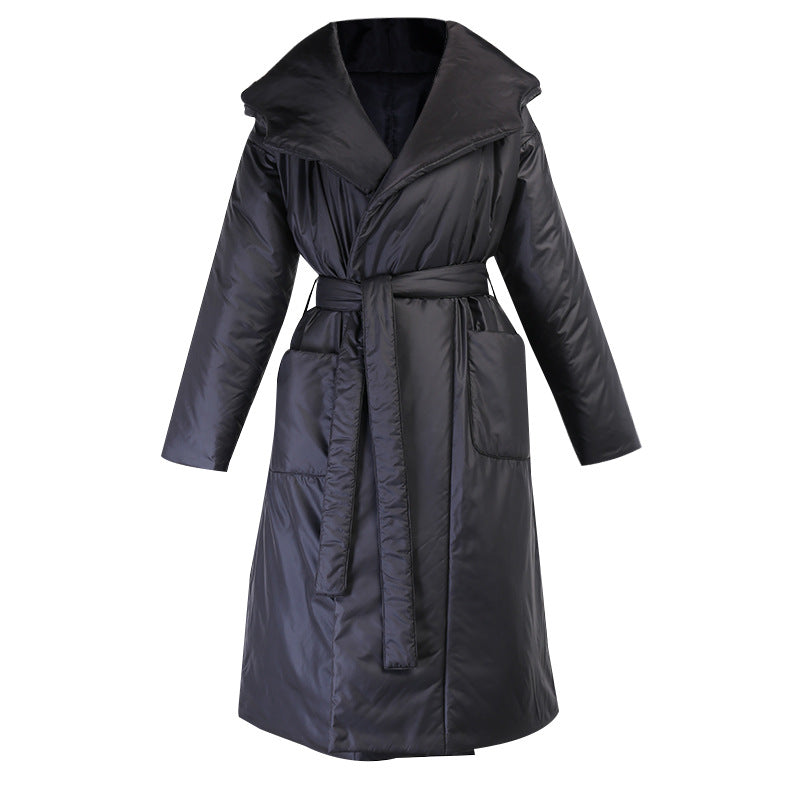 Hooded Long Cotton Padded Jacket for Women Pi-Mart