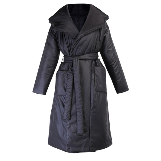 Hooded Long Cotton Padded Jacket for Women Pi-Mart