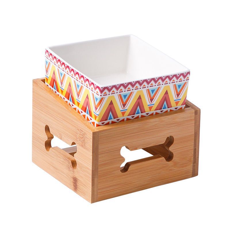 Large Capacity High Stand Ceramic Pet Bowl Pets Fashion