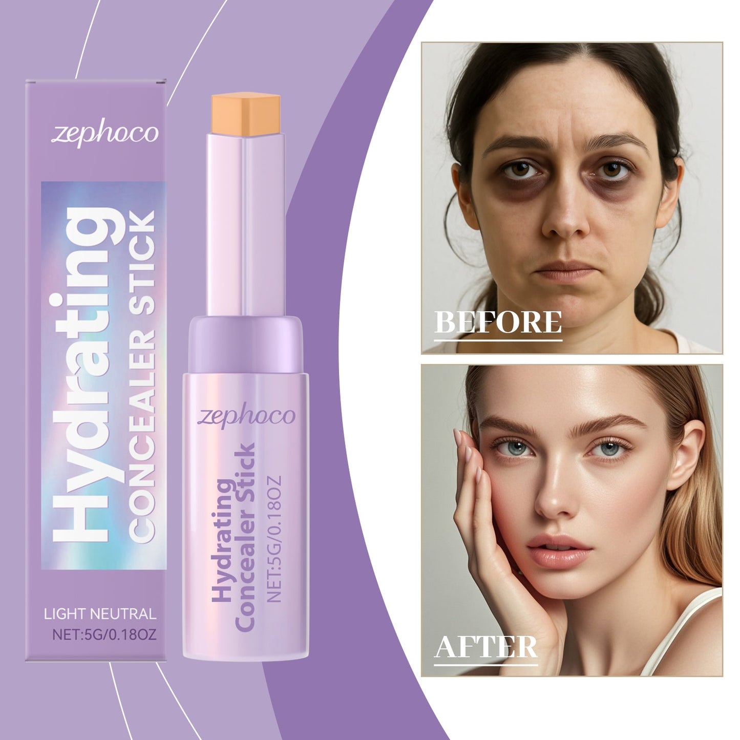 Contouring And Concealer Stick Natural Shade Tri Light Beauty
