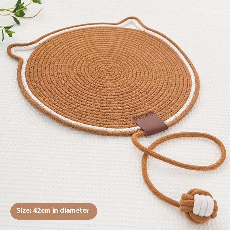 Braided Cotton Rope Cat Claw Mat Self Hi Ball One Piece Sleeping Mat Washable Anti Sticky Scratching Artifact Cat Scratching Mat Pet Products Pets Fashion