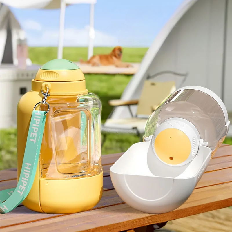 2 In 1 Dog Large Capacity Pets Out Drinking Pot Cat Water Dispenser Portable Water Cup Water And Food Integrated Bowl Pet Products Pets Fashion