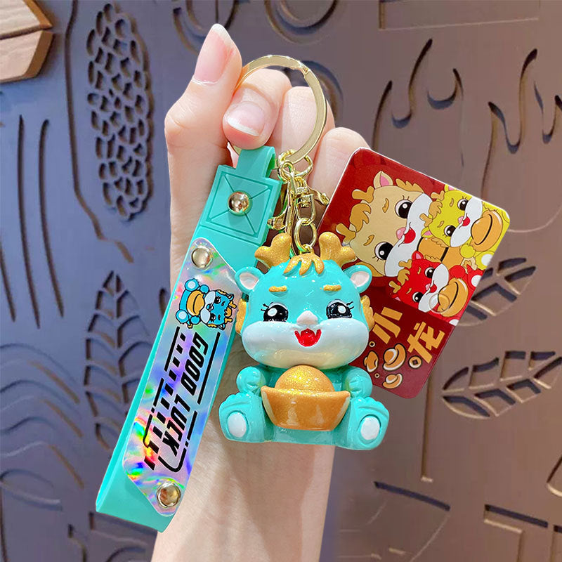 Creative Fashion Small Dragon New Year Keychain Pendant LadyShow.Store