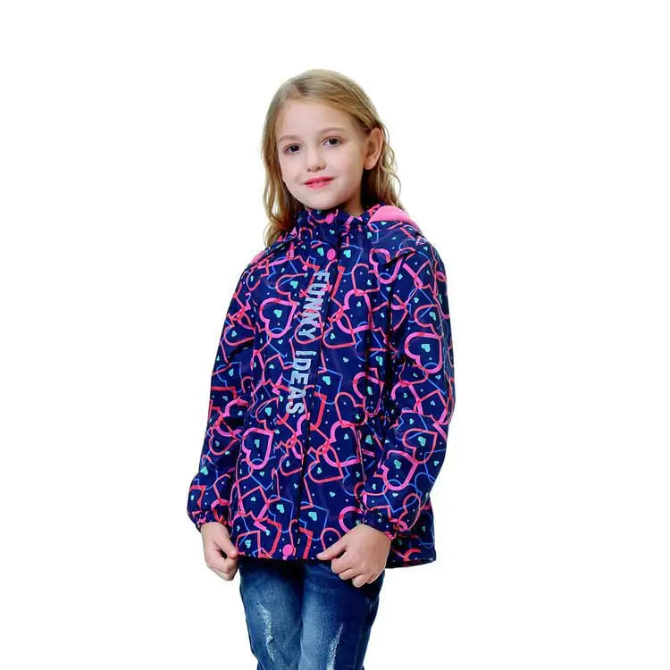 Waterproof Mid-Length Hooded Jacket for Boys and Girls