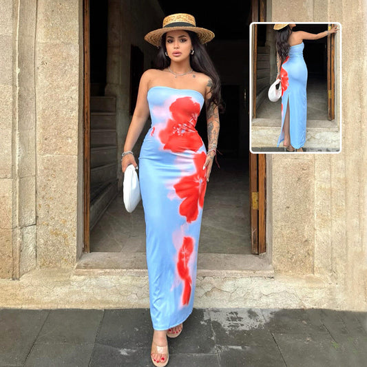 Slim Slit Tube Dress NorixaFashion.com