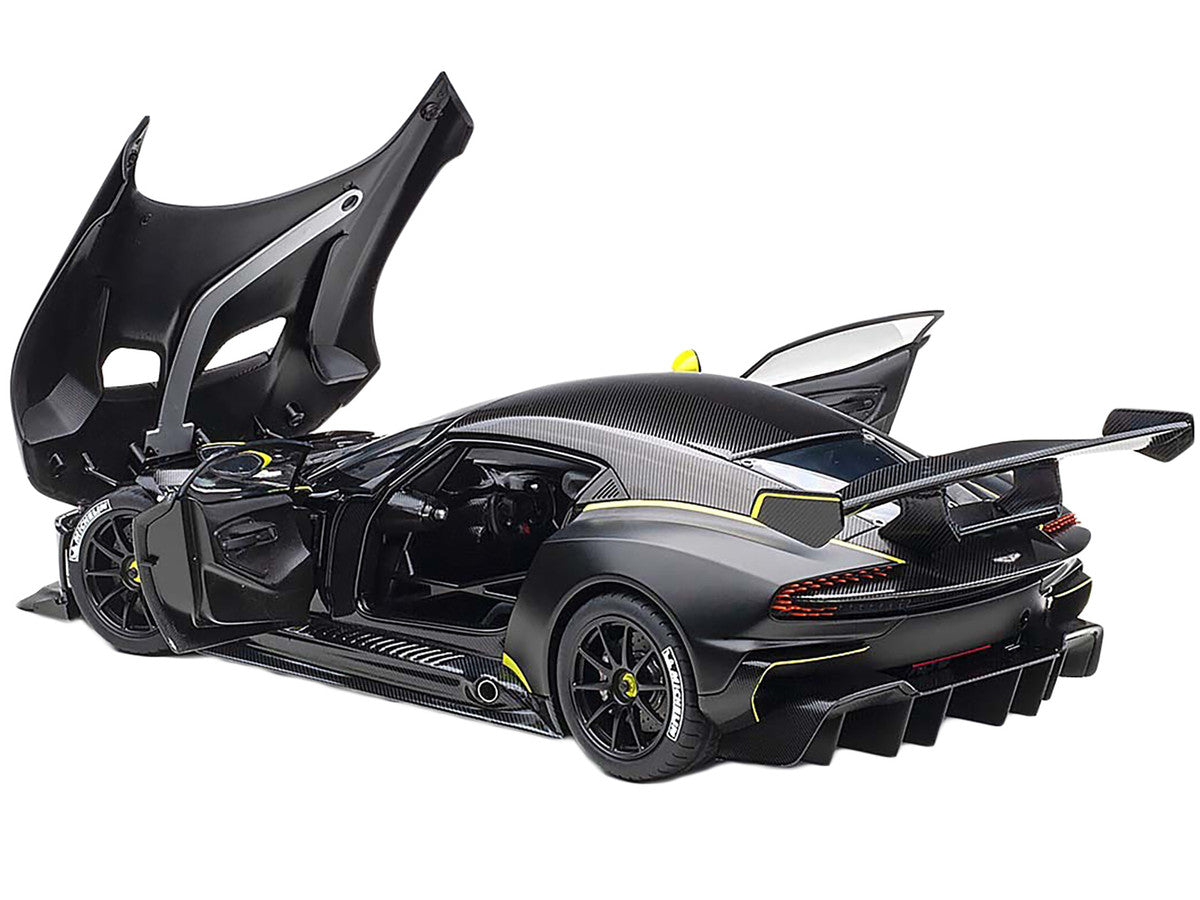 Aston Martin Vulcan Matt Black with Lime Green Stripes 1/18 Model Car by Autoart LuxuryLifeWay Online Store