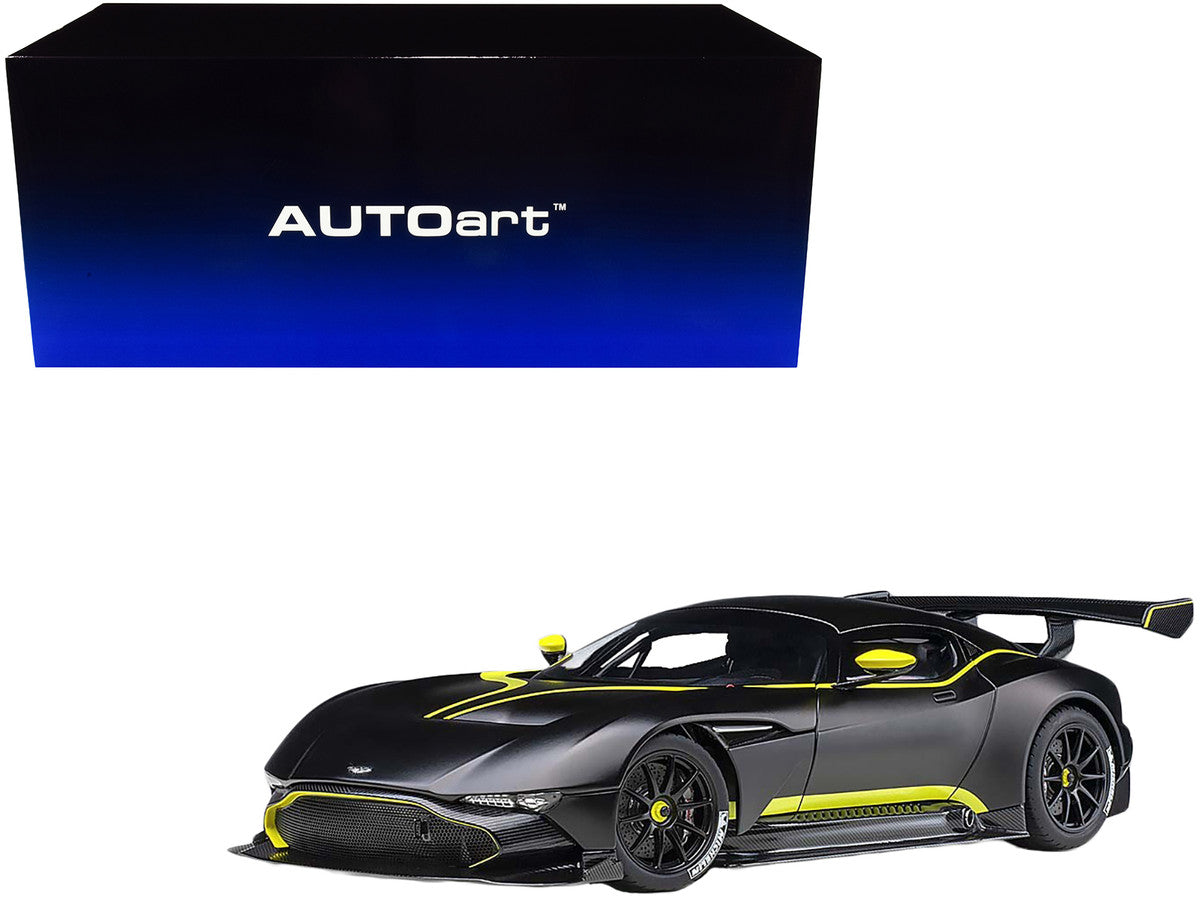 Aston Martin Vulcan Matt Black with Lime Green Stripes 1/18 Model Car by Autoart LuxuryLifeWay Online Store