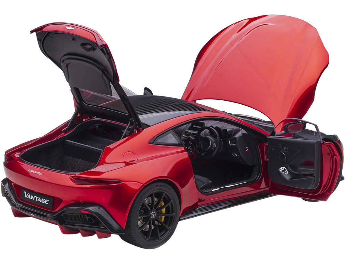 2019 Aston Martin Vantage RHD (Right Hand Drive) Hyper Red Metallic with Carbon Top 1/18 Model Car by Autoart LuxuryLifeWay Online Store