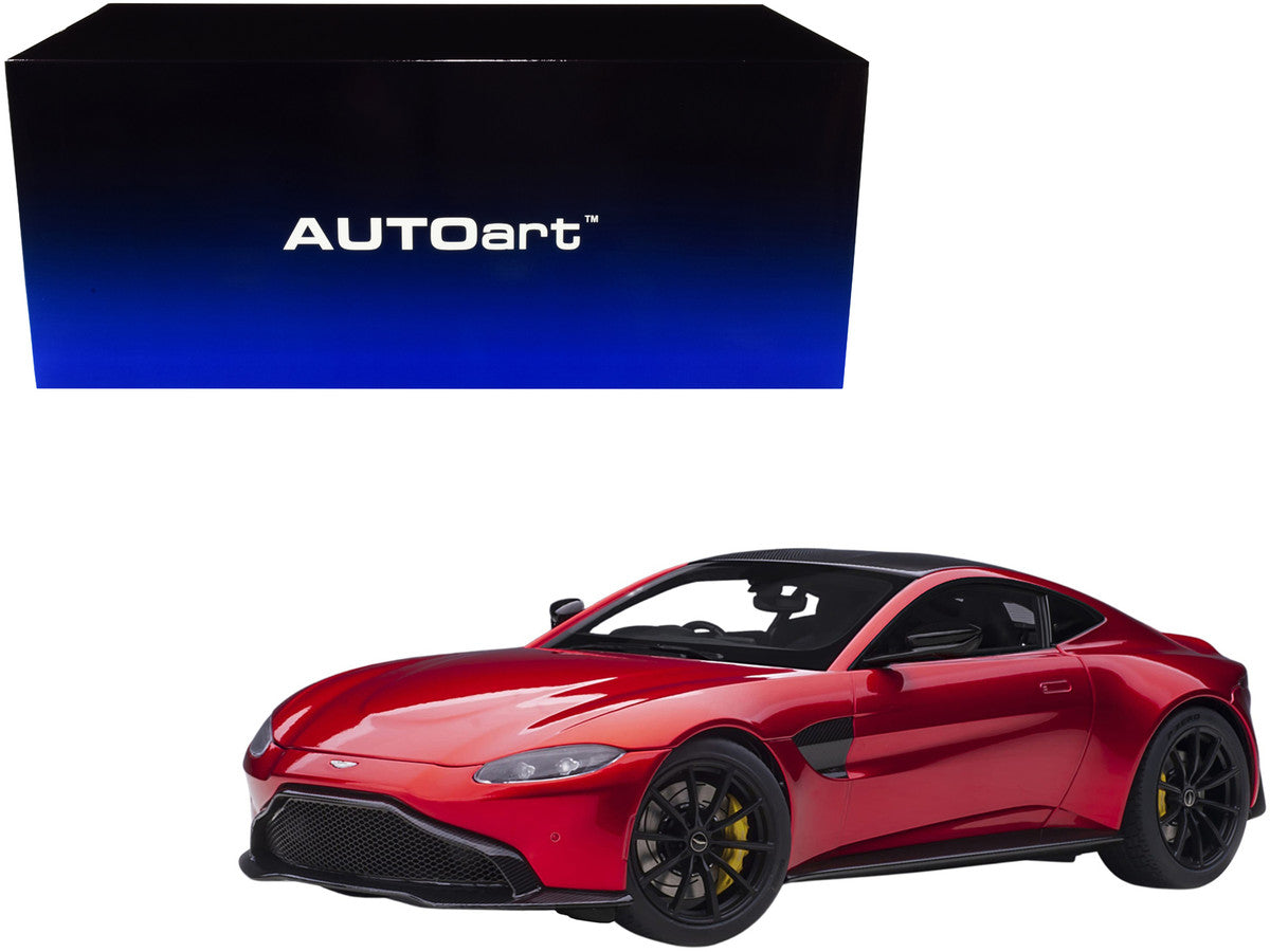 2019 Aston Martin Vantage RHD (Right Hand Drive) Hyper Red Metallic with Carbon Top 1/18 Model Car by Autoart LuxuryLifeWay Online Store