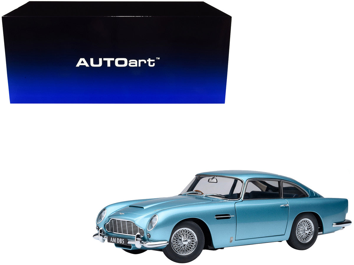 Aston Martin DB5 RHD (Right Hand Drive) Caribbean Pearl Blue Metallic 1/18 Model Car by Autoart LuxuryLifeWay Online Store