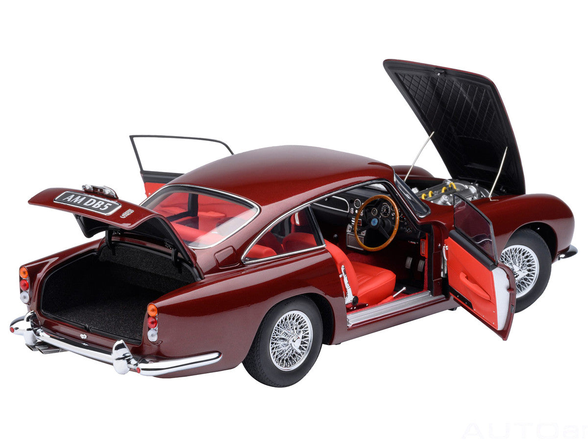 Aston Martin DB5 RHD (Right Hand Drive) Dubonnet Rosso Red Metallic 1/18 Model Car by Autoart LuxuryLifeWay Online Store