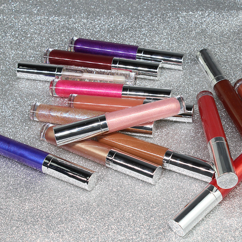Pearl Lip Gloss Clear Lip Oil Logo-free Round Tube Lip Gloss LadyShow.Store