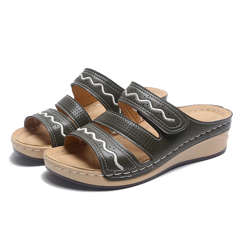 Women's Retro Wedge And Wispy Large Size Casual Sandals LadyShow.Store