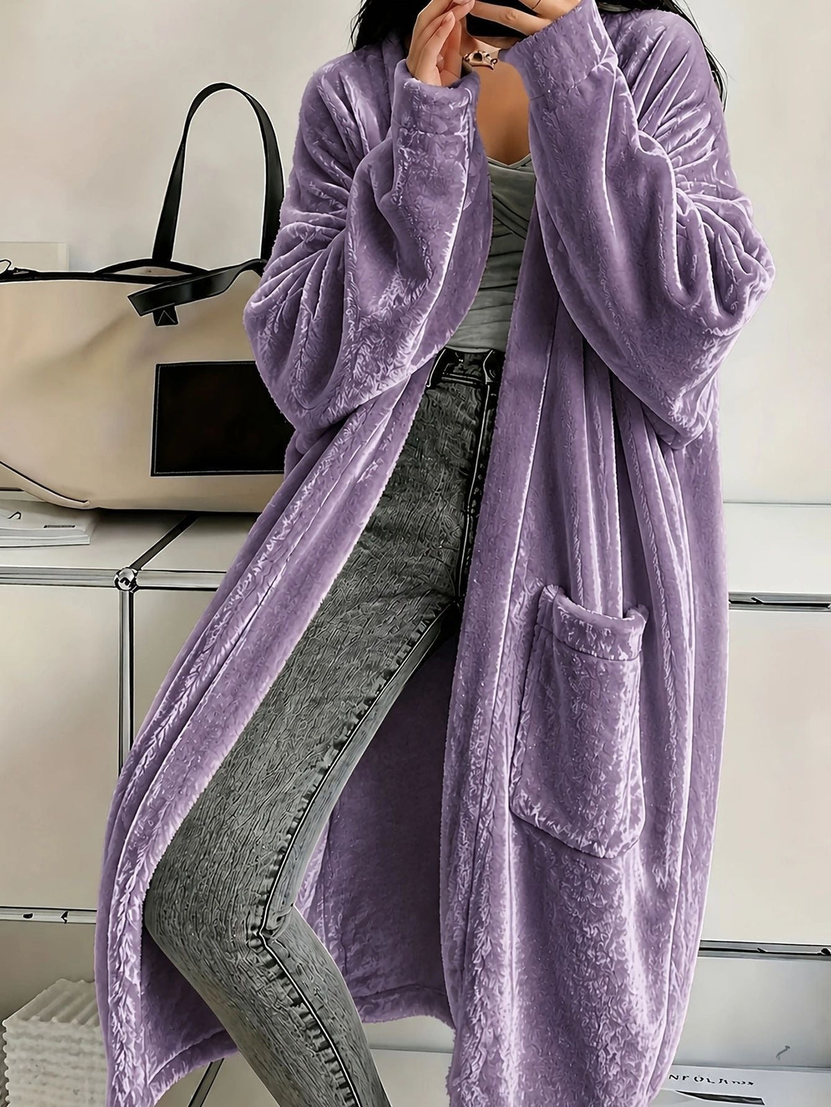 2026 European And American Women's Clothing Amazon Independent Site Velvet Long-Sleeve Fashion Casual Coat Cape Jacket NorixaFashion.com