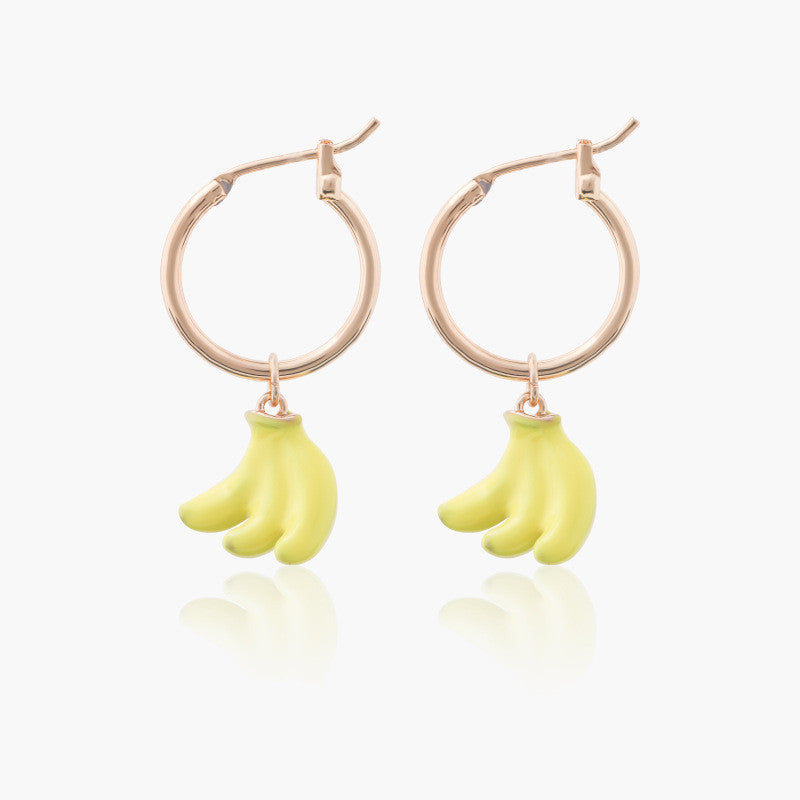Fruit Banana Earrings S925 Silver Post LadyShow.Store