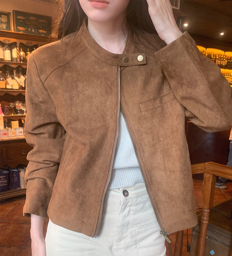 Fashion Short Motorcycle Jacket Women's Clothing LadyShow.Store