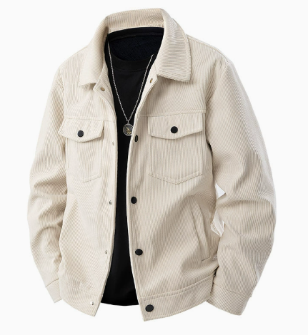 Men's Corduroy Cargo Lapel Jacket for Spring & Autumn Pi-Mart
