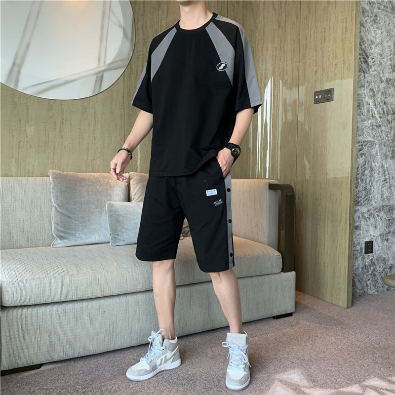 Men's Casual Korean T-Shirt and Shorts Suit Pi-Mart