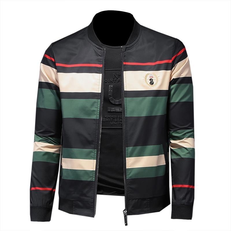Contrast Striped Jacket Casual Men's Thin Jacket Best YouTube Store